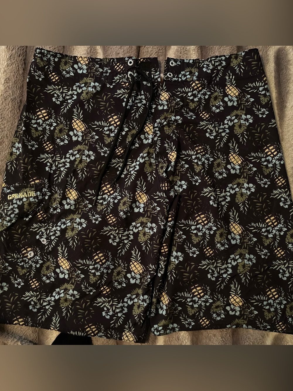 Grenade Men’s Black Pineapple Floral Swim Board Shorts